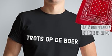 T-shirt: TROTS OP DE BOER